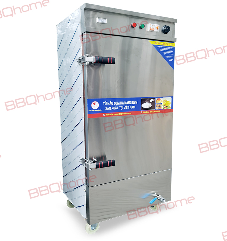 Tủ nấu cơm hẹn giờ 12 khay dùng điện,  cài đặt nhiệt độ