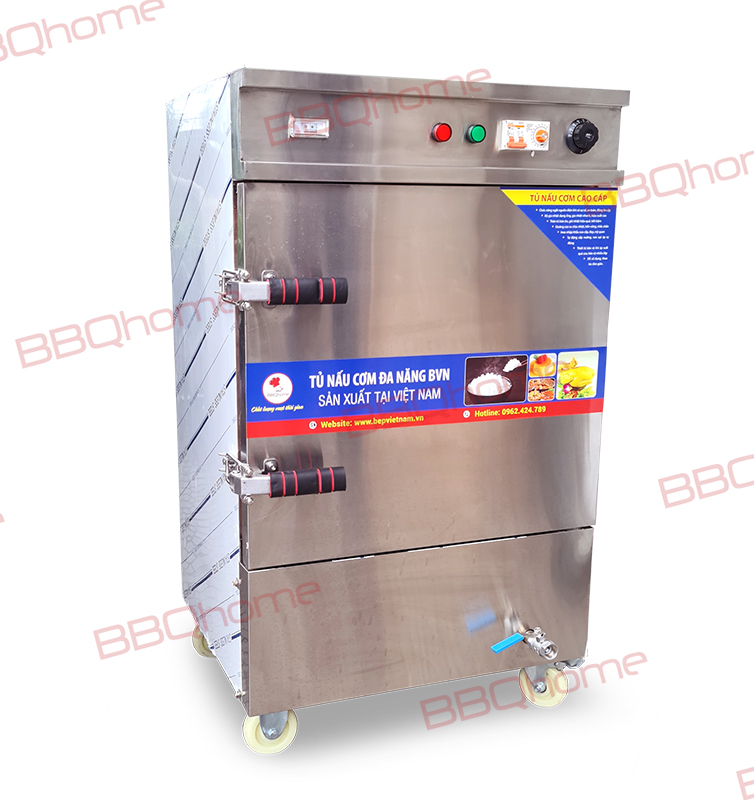 Tủ nấu cơm hẹn giờ 6 khay điện cài đặt nhiệt