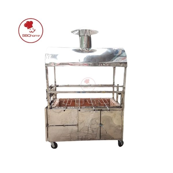 Lò quay heo kết hợp gà vịt cá inox